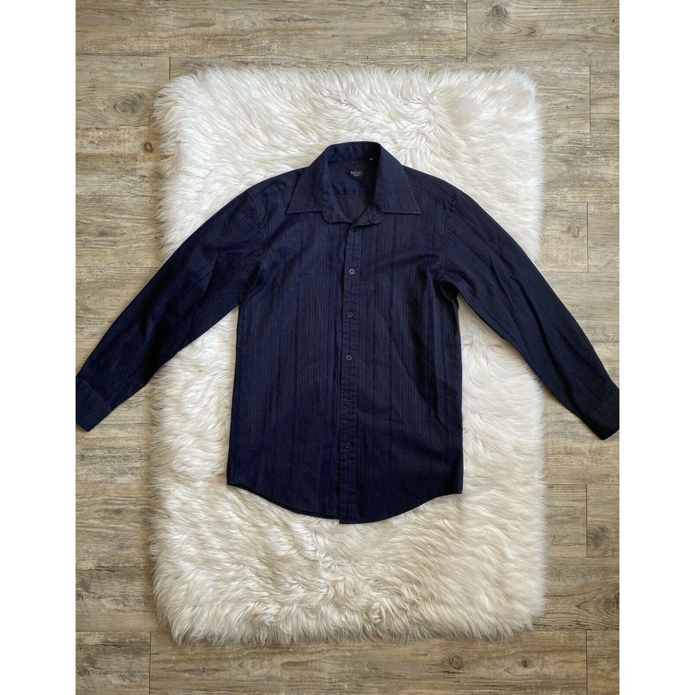 Paul Smith London Suede Striped Button Shirt 15.5